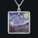 Vincent Van Gogh Starry Night Vintag Kunstkunst Sterling Silberkette<br><div class="desc">Vincent van Gogh Starry Night Fine Art Painting Starry Night ist ein Gemälde des niederländischen post-impressionistischen Künstlers Vincent van Gogh. Der blaue Nachthimmel ist voll von wirbelnden Wolken, Sternen und einem hellen Halbmond. Die Sternennacht ist die einzige Nacht in der Serie von Ausblicken aus seinem Schlafzimmerfenster. Bewegung: Post-Impressionismus. Schöne, kunstvoll...</div>