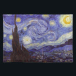 Vincent Van Gogh Starry Night Vintag Kunstkunst Stofftischset<br><div class="desc">Vincent van Gogh Starry Night Fine Art Painting Starry Night ist ein Gemälde des niederländischen post-impressionistischen Künstlers Vincent van Gogh. Der blaue Nachthimmel ist voll von wirbelnden Wolken, Sternen und einem hellen Halbmond. Die Sternennacht ist die einzige Nacht in der Serie von Ausblicken aus seinem Schlafzimmerfenster. Bewegung: Post-Impressionismus Schöne künstlerische...</div>