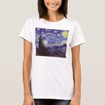 Vincent Van Gogh Starry Night Vintag Kunstkunst T-Shirt<br><div class="desc">Vincent van Gogh Starry Night Fine Art Painting Starry Night ist ein Gemälde des niederländischen post-impressionistischen Künstlers Vincent van Gogh. Der blaue Nachthimmel ist voll von wirbelnden Wolken, Sternen und einem hellen Halbmond. Die Sternennacht ist die einzige Nacht in der Serie von Ausblicken aus seinem Schlafzimmerfenster. Bewegung: Post-Impressionismus. Schöne, kunstvoll...</div>