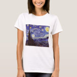 Vincent Van Gogh Starry Night Vintag Kunstkunst T-Shirt<br><div class="desc">Vincent van Gogh Starry Night Fine Art Painting Starry Night ist ein Gemälde des niederländischen post-impressionistischen Künstlers Vincent van Gogh. Der blaue Nachthimmel ist voll von wirbelnden Wolken, Sternen und einem hellen Halbmond. Die Sternennacht ist die einzige Nacht in der Serie von Ausblicken aus seinem Schlafzimmerfenster. Bewegung: Post-Impressionismus Schöne künstlerische...</div>
