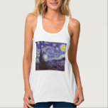 Vincent Van Gogh Starry Night Vintag Kunstkunst Tank Top<br><div class="desc">Vincent van Gogh Starry Night Fine Art Painting Starry Night ist ein Gemälde des niederländischen post-impressionistischen Künstlers Vincent van Gogh. Der blaue Nachthimmel ist voll von wirbelnden Wolken, Sternen und einem hellen Halbmond. Die Sternennacht ist die einzige Nacht in der Serie von Ausblicken aus seinem Schlafzimmerfenster. Bewegung: Post-Impressionismus. Schöne, kunstvoll...</div>