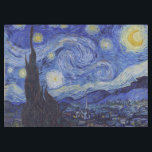 Vincent Van Gogh Starry Night Vintag Kunstkunst Tischdecke<br><div class="desc">Vincent van Gogh Starry Night Fine Art Painting Starry Night ist ein Gemälde des niederländischen post-impressionistischen Künstlers Vincent van Gogh. Der blaue Nachthimmel ist voll von wirbelnden Wolken, Sternen und einem hellen Halbmond. Die Sternennacht ist die einzige Nacht in der Serie von Ausblicken aus seinem Schlafzimmerfenster. Bewegung: Post-Impressionismus. Schöne, kunstvoll...</div>