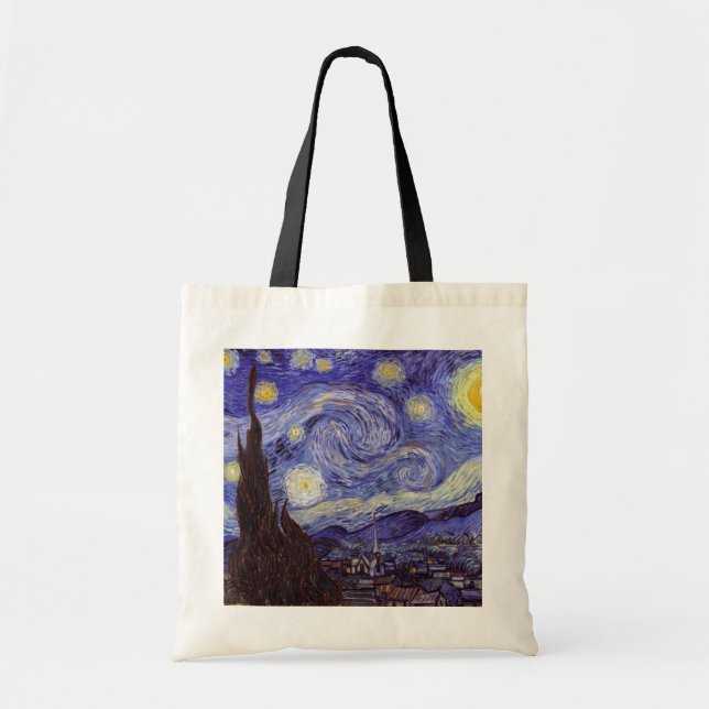 Vincent Van Gogh Starry Night Vintag Kunstkunst Tragetasche (Vorne)