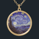 Vincent Van Gogh Starry Night Vintag Kunstkunst Vergoldete Kette<br><div class="desc">Vincent van Gogh Starry Night Fine Art Painting Starry Night ist ein Gemälde des niederländischen post-impressionistischen Künstlers Vincent van Gogh. Der blaue Nachthimmel ist voll von wirbelnden Wolken, Sternen und einem hellen Halbmond. Die Sternennacht ist die einzige Nacht in der Serie von Ausblicken aus seinem Schlafzimmerfenster. Bewegung: Post-Impressionismus. Schöne, kunstvoll...</div>