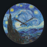 Vincent Van Gogh Starry Night Vintage Fine Art Große Wanduhr<br><div class="desc">Vincent Van Gogh Starry Night Vintage Fine Art Large Clock</div>