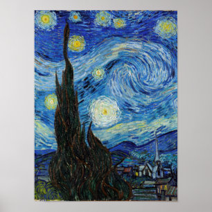 Vincent Van Gogh Starry Night Vintage Fine Art Poster