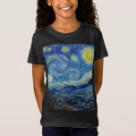 Vincent Van Gogh Starry Night Vintage Kunstgeschic<br><div class="desc">Vincent Van Gogh Starry Night Vintag Fine Art T - Shirt</div>
