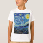 Vincent Van Gogh Starry Night Vintage Kunstgeschic<br><div class="desc">Vincent Van Gogh Starry Night Vintag Fine Art T - Shirt</div>