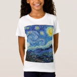 Vincent Van Gogh Starry Night Vintage Kunstgeschic<br><div class="desc">Vincent Van Gogh Starry Night Vintag Fine Art T - Shirt</div>