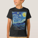 Vincent Van Gogh Starry Night Vintage Kunstgeschic<br><div class="desc">Vincent Van Gogh Starry Night Vintag Fine Art T - Shirt</div>