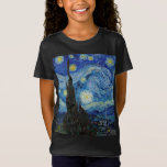 Vincent Van Gogh Starry Night Vintage Kunstgeschic<br><div class="desc">Vincent Van Gogh Starry Night Vintag Fine Art T - Shirt</div>