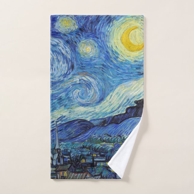 Vincent Van Gogh Starry Night Vintage Kunstgeschic Handtuch (Handtuch)