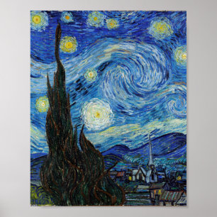 Vincent Van Gogh Starry Night Vintage Kunstgeschic Poster
