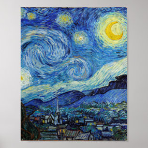 Vincent Van Gogh Starry Night Vintage Kunstgeschic Poster
