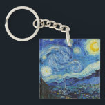 Vincent Van Gogh Starry Night Vintage Kunstgeschic Schlüsselanhänger<br><div class="desc">Vincent Van Gogh Starry Night Vintag Fine Art Schlüsselanhänger</div>
