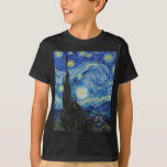 Vincent Van Gogh Starry Night Vintage Kunstgeschic T-Shirt<br><div class="desc">Vincent Van Gogh Starry Night Vintag Fine Art T - Shirt</div>