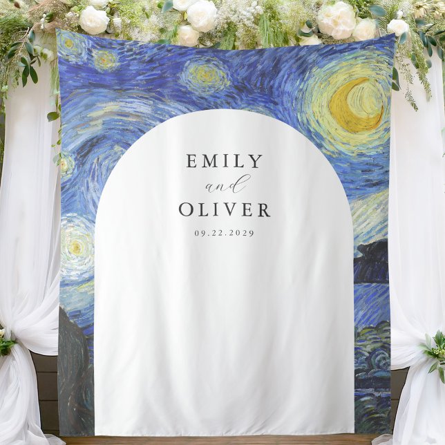 Vincent Van Gogh Starry Night Wedding Background Wandteppich (Von Creator hochgeladen)