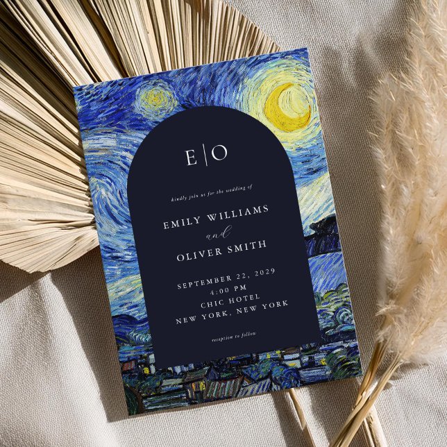 Vincent Van Gogh Starry Night Wedding Einladung (Von Creator hochgeladen)