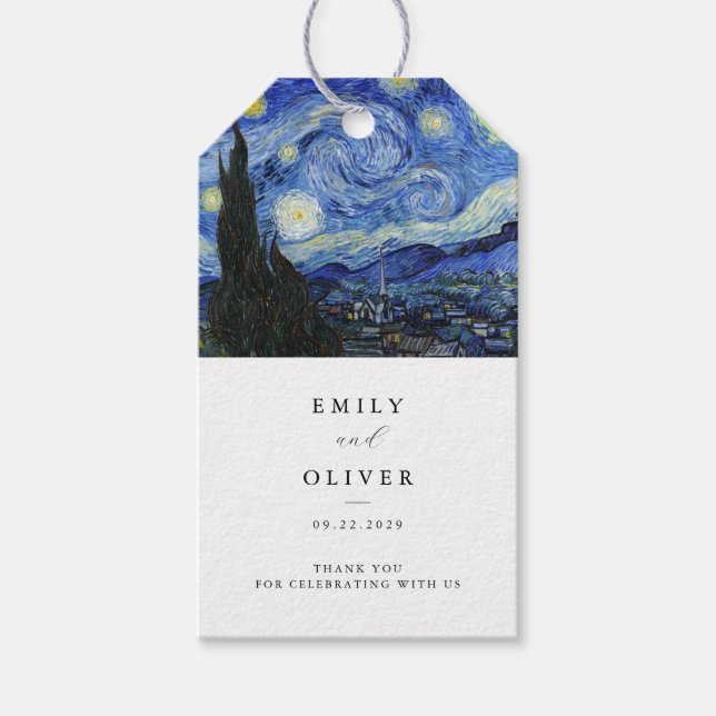Vincent Van Gogh Starry Night Wedding Geschenkanhänger (Vorderseite)