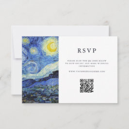 Vincent Van Gogh Starry Night Wedding RSVP Karte