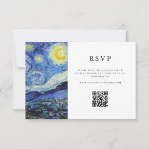 Vincent Van Gogh Starry Night Wedding RSVP Karte