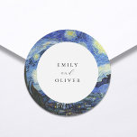 Vincent Van Gogh Starry Night Wedding Runder Aufkleber<br><div class="desc">Vincent Van Gogh Starry Night Wedding Sticker</div>