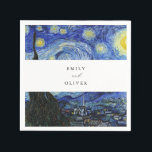 Vincent Van Gogh Starry Night Wedding Serviette<br><div class="desc">Elegante moderne Hochzeitsnapkins mit Vincent Van Gogh Starry Night Malerei</div>