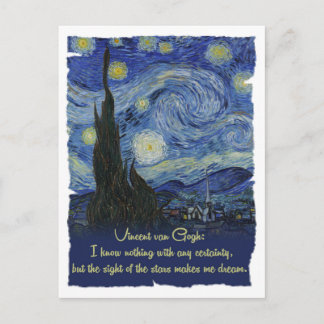 Vincent van Gogh Stars machen mich Traum CC0774 Qu Postkarte