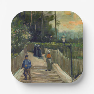 Vincent van Gogh - Steiler Weg in Montmartre Pappteller