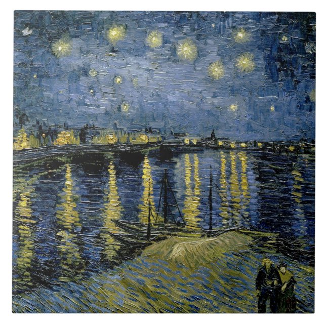 Vincent van Gogh - sternenklare Nacht Fliese (Vorderseite)