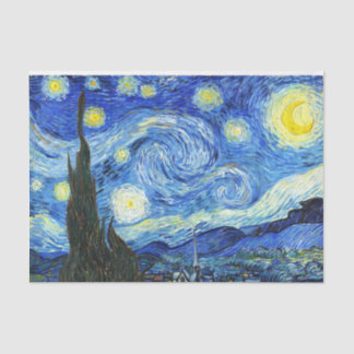 Vincent Van Gogh Sternennacht Blau Gelb Seidenpapier
