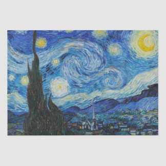 Vincent Van Gogh Sternennacht Blau Gelb Seidenpapier
