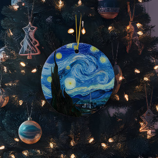 Vincent Van Gogh Sternennacht Keramik-Weihnachtsba Keramik Ornament