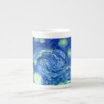 Vincent van Gogh-Sternennacht Prozellantasse<br><div class="desc">Van Goghs berühmtes Gemälde "Die Sternennacht". Während seines  am Asyl von Saint Remy in den 1880er Jahren malte van Gogh die sanften Hügel und Zypressenbäume,  die er aus seinem Fenster sah.  Digitale Verstärkung durch PixDezines.Copyright © 2008-2016 PixDezines.com™ und PixDezines™ auf zazzle.com. Alle Rechte vorbehalten.</div>