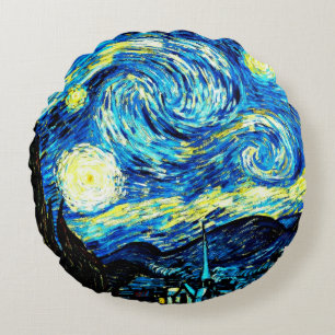 Vincent van Gogh - Sternennacht Rundes Kissen