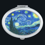Vincent van Gogh-Sternennacht Taschenspiegel<br><div class="desc">Van Goghs berühmtes Gemälde "Die Sternennacht". Während seines  am Asyl von Saint Remy in den 1880er Jahren malte van Gogh die sanften Hügel und Zypressenbäume,  die er aus seinem Fenster sah.  Digitale Verstärkung durch PixDezines.Copyright © 2008-2016 PixDezines.com™ und PixDezines™ auf zazzle.com. Alle Rechte vorbehalten.</div>
