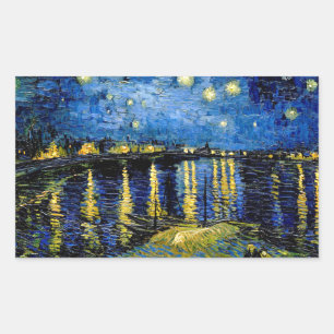 Vincent Van Gogh Sternennacht über der Rhone 1888 Rechteckiger Aufkleber