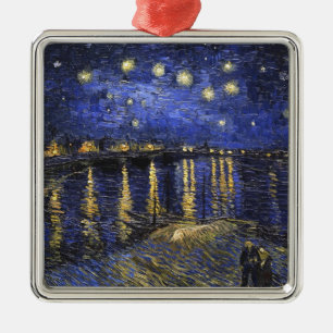 Vincent Van Gogh Sternennacht über der Rhone Ornament Aus Metall