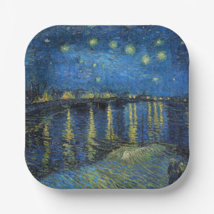 Vincent van Gogh - Sternennacht über der Rhone Pappteller