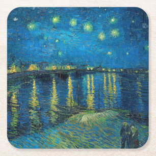 Vincent Van Gogh Sternennacht über der Rhone Rechteckiger Pappuntersetzer