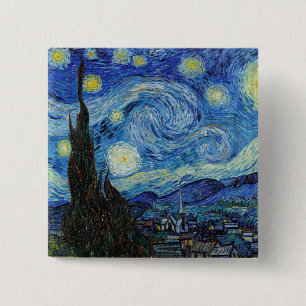 Vincent Van Gogh Sternennacht Vintage-Fine-Art-Kun Button