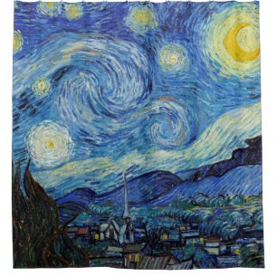 Vincent Van Gogh Sternennacht Vintage-Fine-Art-Kun Duschvorhang