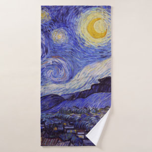 Vincent Van Gogh Sternennacht Vintage Hochkunst Badehandtuch