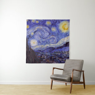 Vincent Van Gogh Sternennacht Vintage Hochkunst Wandteppich