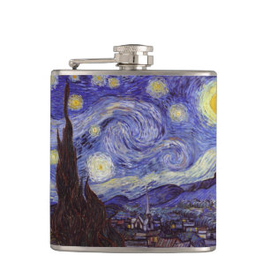 Vincent Van Gogh Sternennacht Vintage Kunst Flachmann