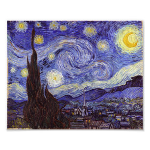 Vincent Van Gogh Sternennacht Vintage Kunst Fotodruck