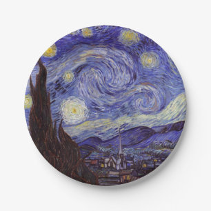 Vincent Van Gogh Sternennacht Vintage Kunst Pappteller