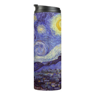Vincent Van Gogh Sternennacht Vintage Kunst Thermosbecher