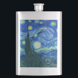 vincent van gogh sternte Nacht Flachmann<br><div class="desc">Van Goghs berühmtes Gemälde "The Starry Night". In den 1880er Jahren, als er während seines bleibe am Asyl von Saint Remy bemalt wurde, stellte van Gogh die sanften Hügel und Zypressen dar, die er aus seinem Fenster sah. Digitale Verstärkung durch PixDezines. Copyright © 2008-2016 PixDezines.com™ und PixDezines™ auf zazzle.com. Alle...</div>