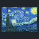 vincent van gogh sternte Nacht Tischset<br><div class="desc">Van Goghs berühmtes Gemälde "The Starry Night". In den 1880er Jahren, als er während seines bleibe am Asyl von Saint Remy bemalt wurde, stellte van Gogh die sanften Hügel und Zypressen dar, die er aus seinem Fenster sah. Digitale Verstärkung durch PixDezines. Copyright © 2008-2016 PixDezines.com™ und PixDezines™ auf zazzle.com. Alle...</div>